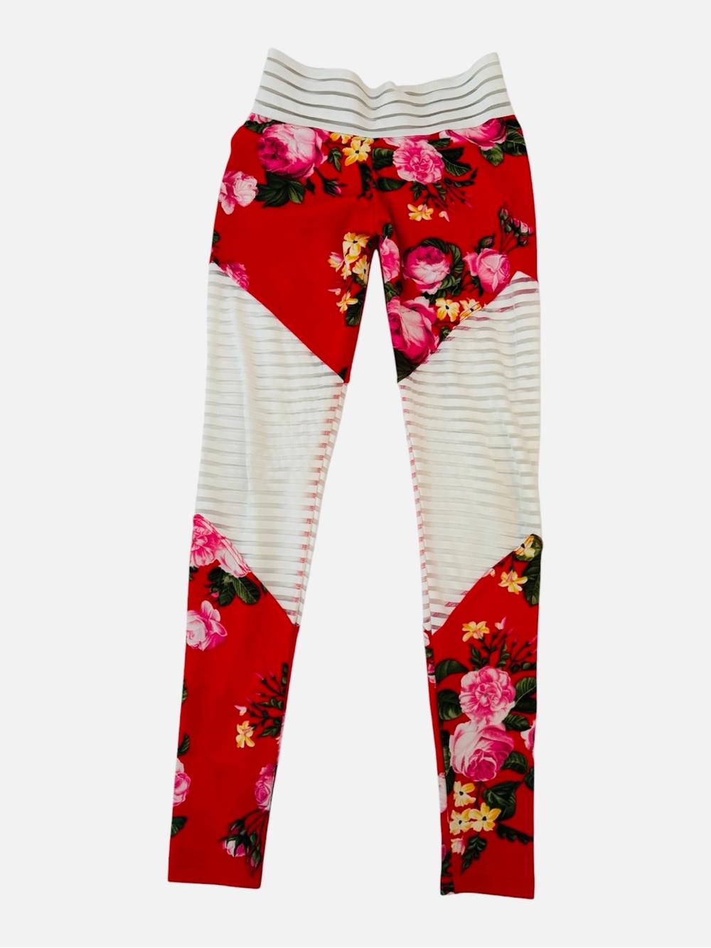 Cute Booty Lounge Bermuda Triangle Leggings Red Pink Rose M